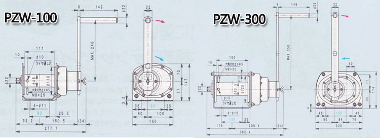 FUJI PZW型鍍鋅手搖絞盤(pán)技術(shù)參數(shù)